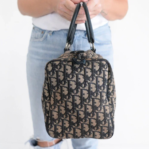 Christian Dior Trotter Navy Diorissimo Boston Bag Purse Handbag - Picture 4 of 17